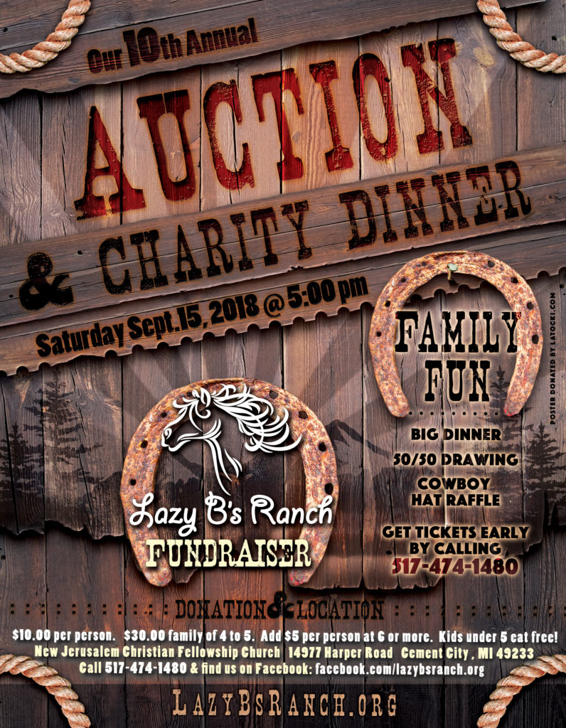 10th Annual Silent Auction & Charity Dinner - Lazy B's Ranch